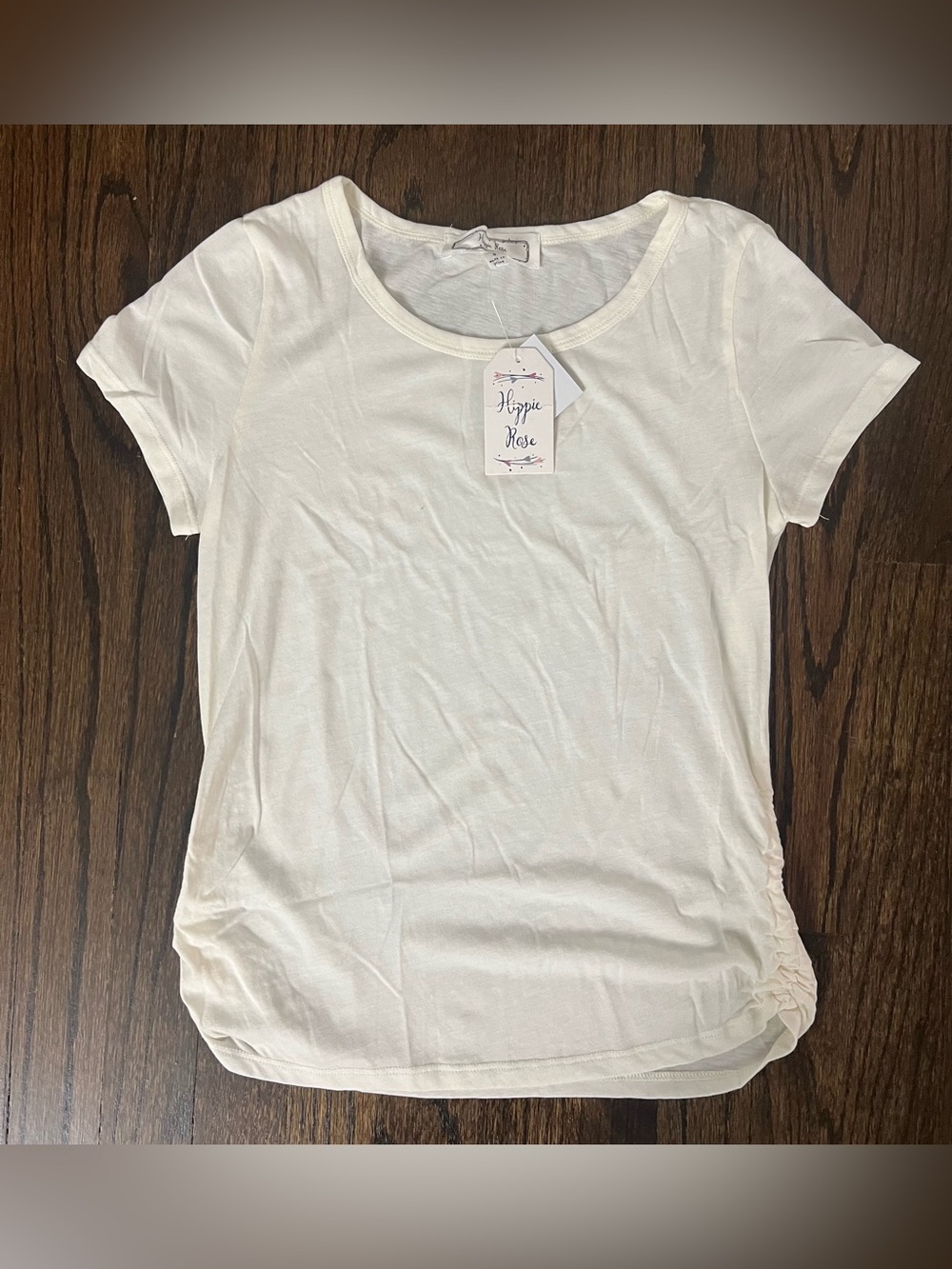 Hippie Rose Cream Short Sleeve Scoop Neck Tee